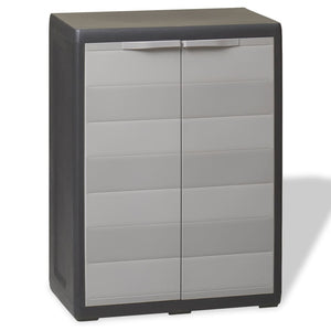 NNEVL Garden Storage Cabinet with 1 Shelf Black and Grey