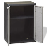 NNEVL Garden Storage Cabinet with 1 Shelf Black and Grey