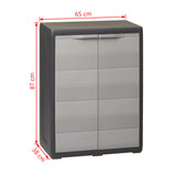 NNEVL Garden Storage Cabinet with 1 Shelf Black and Grey
