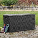 NNEVL Garden Storage Box Brown 120x50x60 cm Poly Rattan