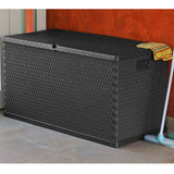 NNEVL Garden Storage Box Brown 120x50x60 cm Poly Rattan