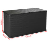 NNEVL Garden Storage Box Brown 120x50x60 cm Poly Rattan