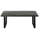 NNEVL Coffee Table Solid Mindi Wood 102x56x41 cm Grey