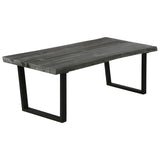 NNEVL Coffee Table Solid Mindi Wood 102x56x41 cm Grey