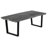 NNEVL Coffee Table Solid Mindi Wood 102x56x41 cm Grey
