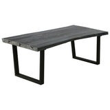 NNEVL Coffee Table Solid Mindi Wood 102x56x41 cm Grey