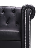 NNEVL L-shaped Chesterfield Sofa Artificial Leather Black