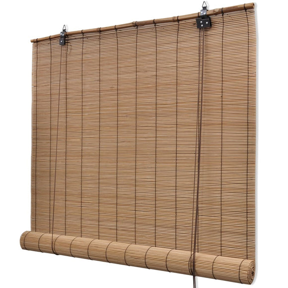 NNEVL Roller Blind Bamboo 100x220 cm Brown