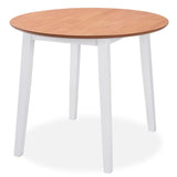 NNEVL Dining Set 3 Pieces MDF and Rubberwood White