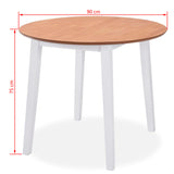 NNEVL Dining Set 3 Pieces MDF and Rubberwood White