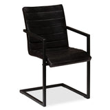NNEVL Dining Chairs 2 pcs Anthracite Real Leather
