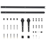 NNEVL Sliding Door Hardware Kit 183 cm Steel Black