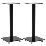 NNEVL Speaker Stands 2 pcs Tempered Glass 1 Pillar Design Black