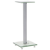 NNEVL Speaker Stands 2 pcs Tempered Glass 1 Pillar Design Silver