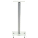 NNEVL Speaker Stands 2 pcs Tempered Glass 1 Pillar Design Silver