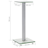 NNEVL Speaker Stands 2 pcs Tempered Glass 1 Pillar Design Silver