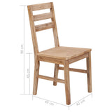 NNEVL 5 Piece Dining Set Solid Acacia Wood