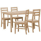 NNEVL 5 Piece Dining Set Solid Acacia Wood