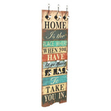 NNEVL Wall-mounted Coat Rack with 6 Hooks 120x40 cm HOME IS