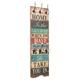 NNEVL Wall-mounted Coat Rack with 6 Hooks 120x40 cm HOME IS