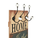 NNEVL Wall-mounted Coat Rack with 6 Hooks 120x40 cm HOME IS