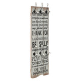 NNEVL Wall-mounted Coat Rack with 6 Hooks 120x40 cm THANK YOU
