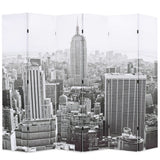 NNEVL Folding Room Divider 228x180 cm New York by Day Black and White