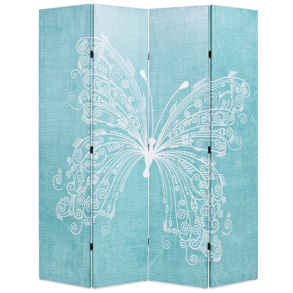 NNEVL Folding Room Divider 160x180 cm Butterfly Blue
