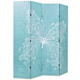 NNEVL Folding Room Divider 160x180 cm Butterfly Blue