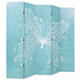 NNEVL Folding Room Divider 200x180 cm Butterfly Blue