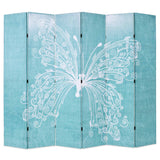 NNEVL Folding Room Divider 228x180 cm Butterfly Blue
