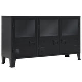 NNEVL Sideboard Metal Industrial Style 120x35x70 cm Black