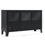 NNEVL Sideboard Metal Industrial Style 120x35x70 cm Black