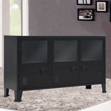 NNEVL Sideboard Metal Industrial Style 120x35x70 cm Black