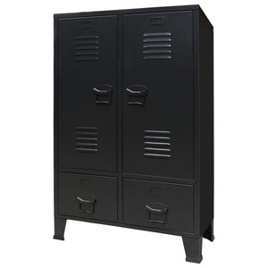 NNEVL Wardrobe Metal Industrial Style 67x35x107 cm Black