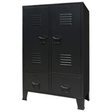 NNEVL Wardrobe Metal Industrial Style 67x35x107 cm Black