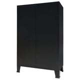 NNEVL Wardrobe Metal Industrial Style 67x35x107 cm Black
