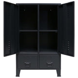 NNEVL Wardrobe Metal Industrial Style 67x35x107 cm Black