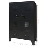 NNEVL Wardrobe Metal Industrial Style 67x35x107 cm Black
