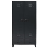 NNEVL Wardrobe Metal Industrial Style 90x40x180 cm Black