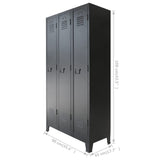 NNEVL Locker Cabinet Metal Industrial Style 90x45x180 cm