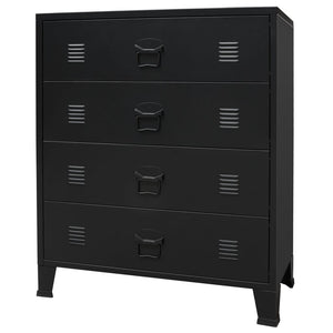 NNEVL Chest of Drawers Metal Industrial Style 78x40x93 cm Black