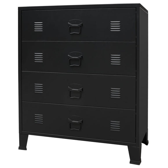 NNEVL Chest of Drawers Metal Industrial Style 78x40x93 cm Black
