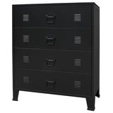 NNEVL Chest of Drawers Metal Industrial Style 78x40x93 cm Black