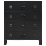NNEVL Chest of Drawers Metal Industrial Style 78x40x93 cm Black