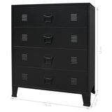 NNEVL Chest of Drawers Metal Industrial Style 78x40x93 cm Black