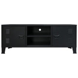 NNEVL TV Cabinet Metal Industrial Style 120x35x48 cm Black
