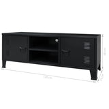 NNEVL TV Cabinet Metal Industrial Style 120x35x48 cm Black