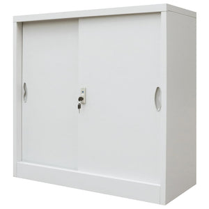 NNEVL Office Cabinet with Sliding Doors Metal 90x40x90 cm Grey