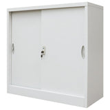NNEVL Office Cabinet with Sliding Doors Metal 90x40x90 cm Grey